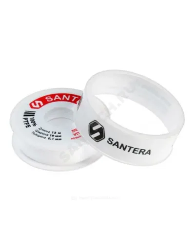 Лента ФУМ PTFE 19ммх15м катушка цвет: белый среда: вода Santera 5-0026