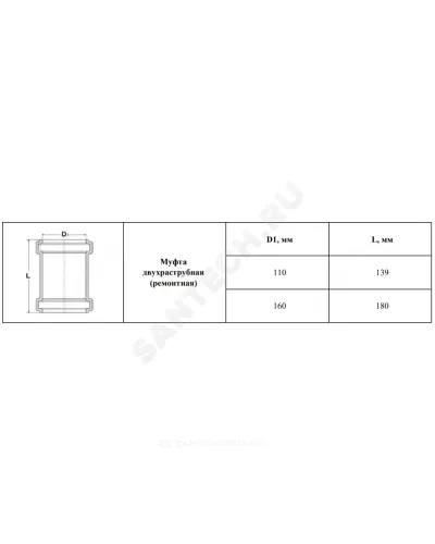 Муфта PP-B ремонтная коричневая Дн 110 б/нап VALFEX 30106110