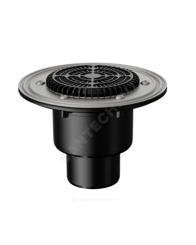 Воронка кровельная VB 310.1 F с вертикальным выпуском PP Дн 50/75/110 с листвоуловителем, обжимным фланцем Fachmann 01.186