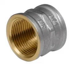 Муфта латунь никель Ду 40 (1 1/2") ВР/ВР 9018 ГОСТ 32585-2013 Aquasfera 9018-05