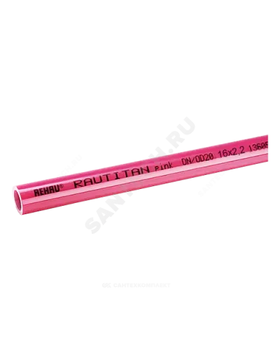 Труба PE-Xa/EVOH Дн 25х3,5 Ру10 Тмакс=95C L=6м RAUTITAN pink Rehau 11360621006