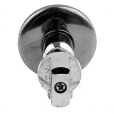 Кран шаровой латунь бытовой хром угловой 1043 G1/2"х3/8" Ру10 НР переходной бабочка с отражателем Aquasfera 1043-01