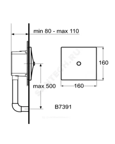 Кран для писсуара нажимной встраиваемый Ideal Standard B7391AA