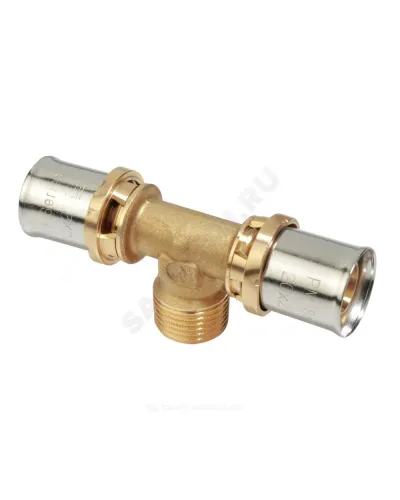 Тройник для МП/PE-X труб латунь пресс Дн 20х1/2х20 НР RM153 Giacomini RM153Y037