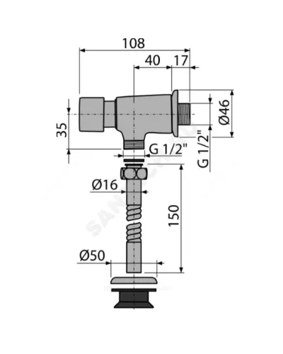 Кран для писсуара нажимной Alca Plast ATS001