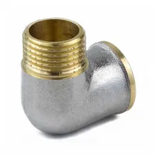 Угольник латунь никель Ду 20 (3/4") ВР/НР 9002 ГОСТ 32585-2013 Aquasfera 9002-02