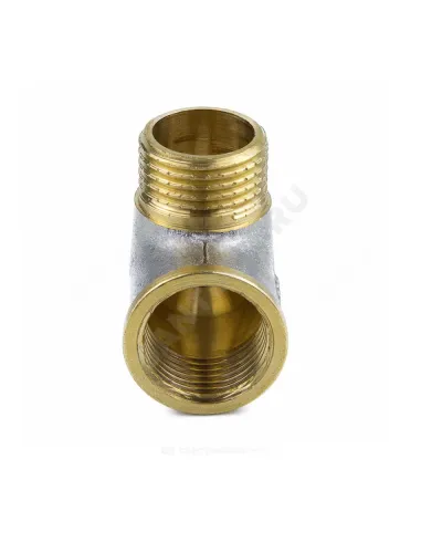Угольник латунь никель Ду 15 (1/2) ВР/НР 9002 ГОСТ 32585-2013 Aquasfera 9002-01