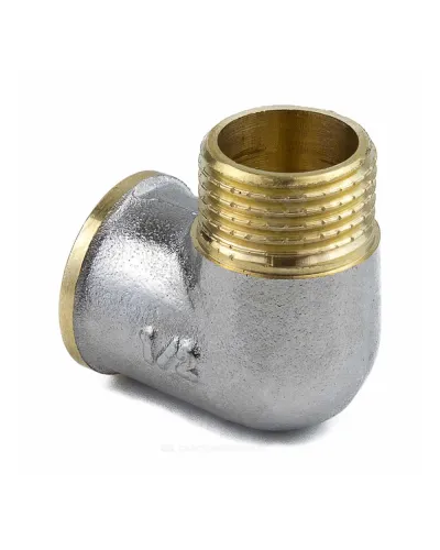 Угольник латунь никель Ду 15 (1/2) ВР/НР 9002 ГОСТ 32585-2013 Aquasfera 9002-01