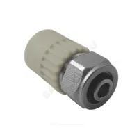 Муфта PP-R комбинированная серая Дн 20х16 обжим для соединения PPR-PE труб VALFEX 10162016Г