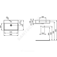 Умывальник подвесной STRADA 60 1 отверстие под смеситель по центру белый Ideal Standard K077801