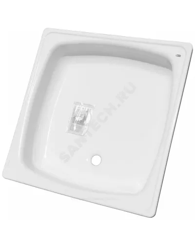 Поддон душевой стальной квадрат Standart 800х800х130 гладкий белый White Wave (Караганда)