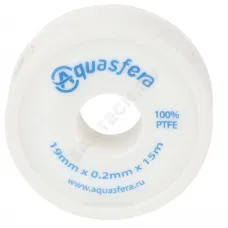 Лента ФУМ PTFE 6020 19ммх0,2ммх15м катушка среда: вода Aquasfera 6020-04