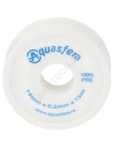 Лента ФУМ PTFE 6020 19ммх0,2ммх15м катушка среда: вода Aquasfera 6020-04