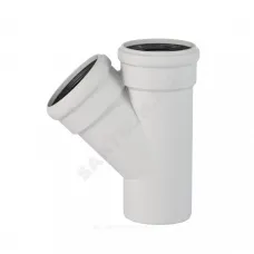 Тройник PP-MD бесшумный светло-серый Skolan Safe SKEA Дн 110х110х45гр (DN110х110) б/нап в/к Ostendorf 335200