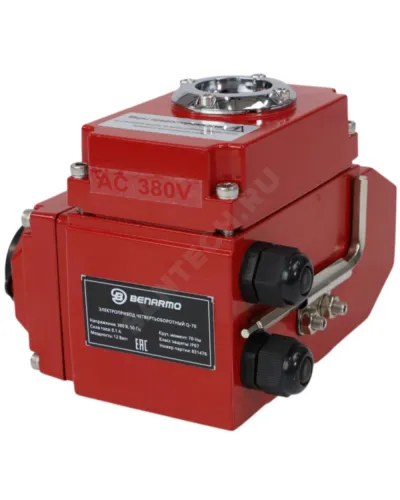 Электропривод четвертьоборотный QB-250 F07/F10/F12 22х22/17х17 квадрат 380В IP67 Benarmo