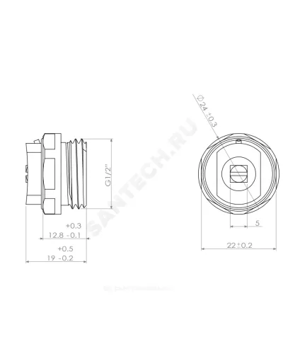 Кран Маевского ручной латунь Ду 15 Ру10 G1/2 НР с колпачком Ogint