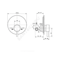 Смеситель встраиваемый для душа одноручный CERALINE Ideal Standard BD138XG