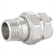 Соединитель латунь никель американка Ду 15 (1/2") прямой ВР/НР LD LD.67.520.15