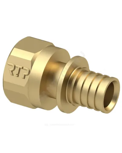 Муфта для PE-X/PE-RT труб аксиальная латунь Дн 16х1/2 ВР RTP (РосТурПласт) 28301
