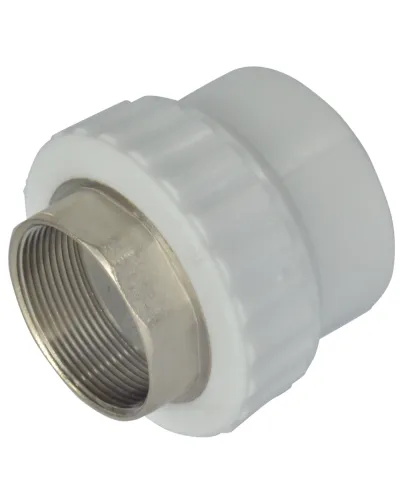 Муфта PP-R комбинированная под ключ белая Дн 50х2 ВР VALFEX 10134150