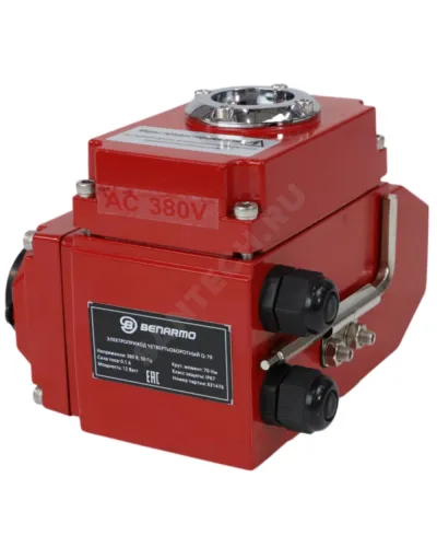 Электропривод четвертьоборотный QB-170 F05/F07 17х17/14х14 квадрат 380В IP67 Benarmo