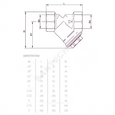 Фильтр сетчатый Y-образный латунь Ду 10 Ру20 Тмакс=110 oC 3/8" ВР 246 OR 0246.012