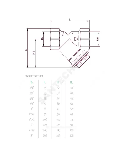 Фильтр сетчатый Y-образный латунь Ду 10 Ру20 Тмакс=110 oC 3/8 ВР 246 OR 0246.012