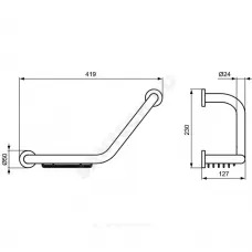 Поручень с мыльницей IOM хром Ideal Standard A9114AA