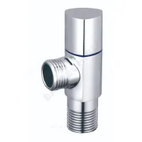 Клапан (вентиль) латунь бытовой хром угловой 1076 G1/2" Ру16 НР Aquasfera 1076-01