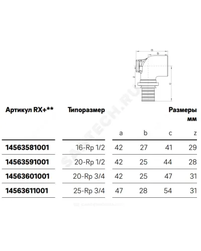 Водорозетка для PE-X труб аксиальная бронза Дн 25х3/4 ВР L=47мм короткая RAUTITAN RX+ Rehau 14563611001