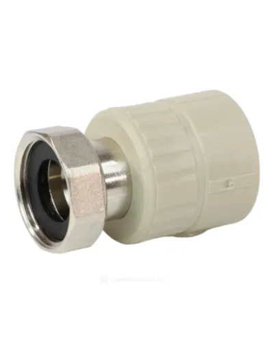 Муфта PP-R комбинированная серая Дн 25х1/2 с накидной гайкой VALFEX 10139225Г