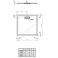 Поддон душевой акрил квадрат ULTRAFLAT NEW 800х800х25 черный Ideal Standard T4466V3