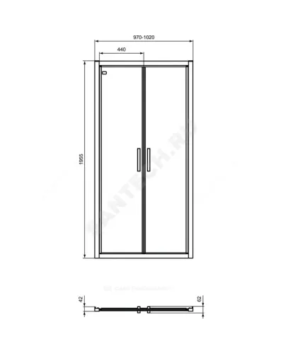 Дверь душевая CONNECT 2 Saloon door 1000 мм Ideal Standard K9296V3
