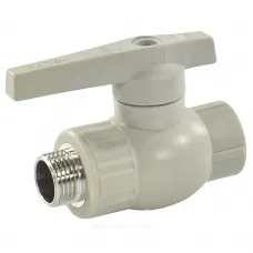 Кран шаровой PP-R серый Дн 20х1/2" НР VALFEX 10144220Г
