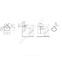 Умывальник угловой подвесной Connect Spare Arc 45 1 отверстие под смеситель по центру Ideal Standard E793101