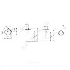 Умывальник угловой подвесной Connect Spare Arc 45 1 отверстие под смеситель по центру Ideal Standard E793101