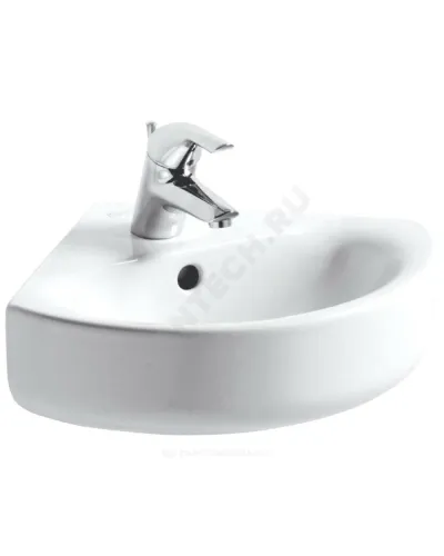 Умывальник угловой подвесной Connect Spare Arc 45 1 отверстие под смеситель по центру Ideal Standard E793101