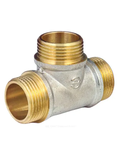 Тройник латунь никель Ду 15 (1/2) НР/НР/НР 9010 ГОСТ 32585-2013 Aquasfera 9010-01