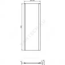 Стенка душевая CONNECT 2 боковая 700х1950мм Ideal Standard K9297V3