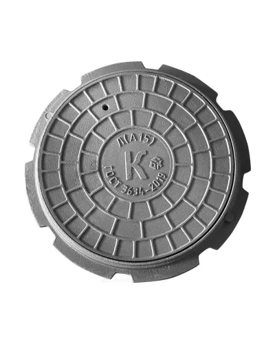 Люк чугун канализационный (К) Л (легкий) А15 круглый m=47кг h=50мм Л(А15)-1-60 ГОСТ 3634-2019 ДПК