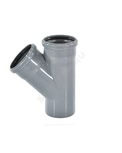 Крестовина PP-H 2-плоскостная левая серая Дн 110х110х50х45гр б/нап в/к RTP (РосТурПласт) 36537