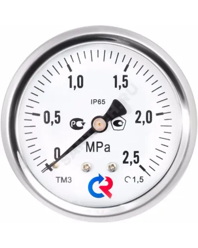 Манометр гидрозаполненный ТМ-320Т.20 осевой Дк63мм 0-0,6 МПа кл.1,5 G1/4 силикон Росма 00000030734