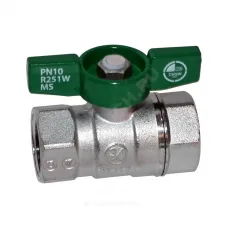 Кран шаровой латунь хром R251W Ду 10 Ру42 ВР бабочка зеленая Giacomini R251WX022