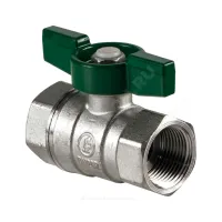 Кран шаровой латунь хром R251W Ду 32 Ру35 ВР бабочка зеленая Giacomini R251WX026