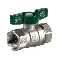 Кран шаровой латунь хром R251W Ду 32 Ру35 ВР бабочка зеленая Giacomini R251WX026