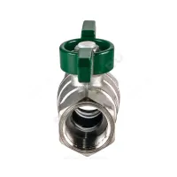 Кран шаровой латунь хром R251W Ду 32 Ру35 ВР бабочка зеленая Giacomini R251WX026