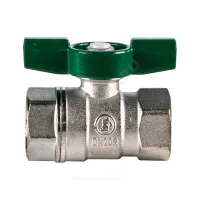 Кран шаровой латунь хром R251W Ду 32 Ру35 ВР бабочка зеленая Giacomini R251WX026