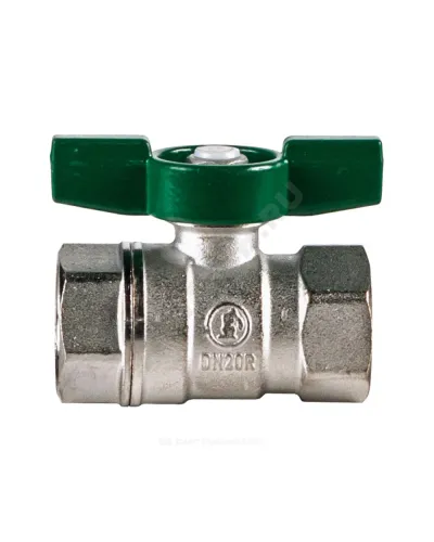 Кран шаровой латунь хром R251W Ду 25 Ру35 ВР бабочка зеленая Giacomini R251WX025