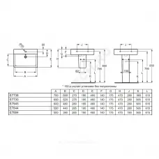 Умывальник подвесной Connect CUBE 60 1 отверстие под смеситель по центру белый Ideal Standard E794501