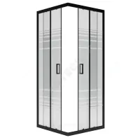 Ограждение душевое Universal BLACK 800х800х1850 мм без поддона текстурированное стекло МетаКам KKS_016220